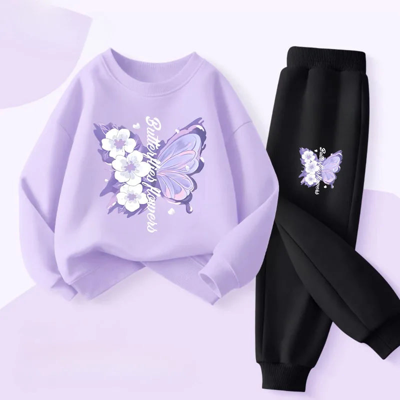 Spring Long Sleeved Top Long Pants Two Piece Sets