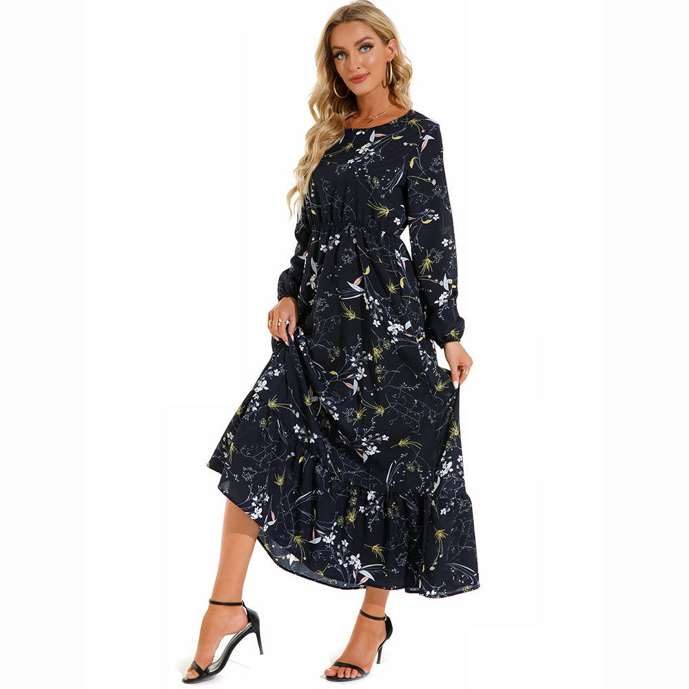 Maxi Bohemian Full Sleeve High Waist Chiffon Long Dress