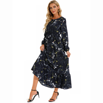 Maxi Bohemian Full Sleeve High Waist Chiffon Long Dress