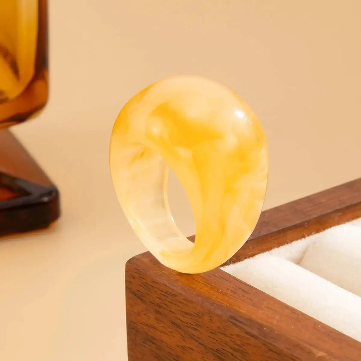 Y2K Korean Resin Acrylic Trendy Round Big Kpop Finger Knuckle Rings