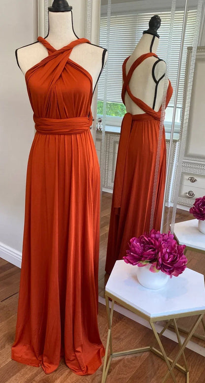 Rust Bridesmaid Dress Infinity Multiway Maxi Bridesmaid Dress
