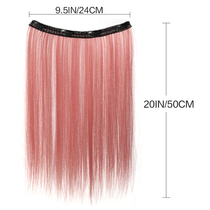 20 Inch Long Synthetic Straight Clip-In Hair Extensions