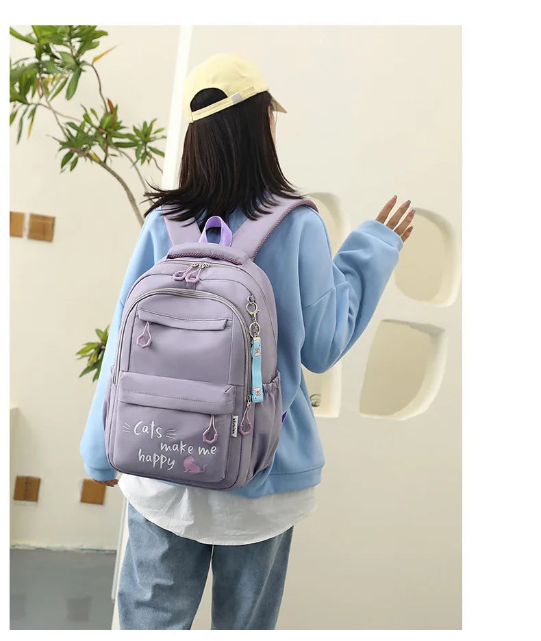Girl School Bag Backpack Back Pack Pink Schoolbag Kids