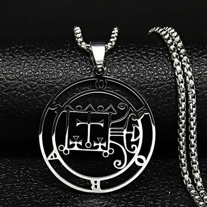 Sigeal Sigil De Lucifer Stainless Steel Satan Necklace