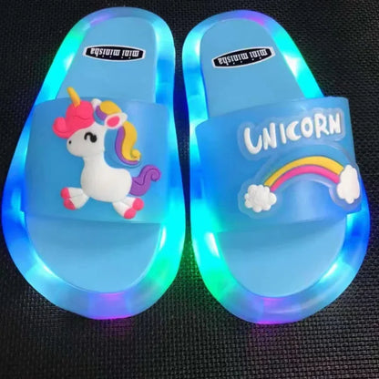 Cartoon Unicorn Animals Prints Toddler Slippers