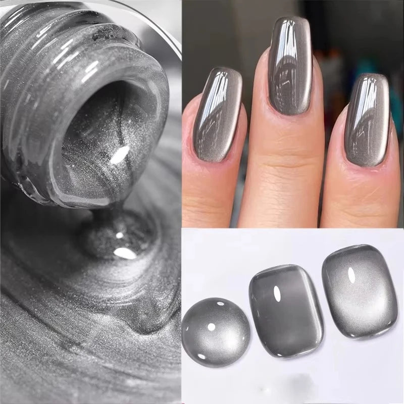 Sparkling Glass Bead Cat Magnetic Gel Nail Polish