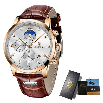 DANA Leather Strap Moon Phase Watch