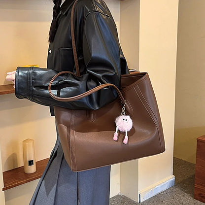 PU Leather Versatile Korean Single Shoulder Tote Bag