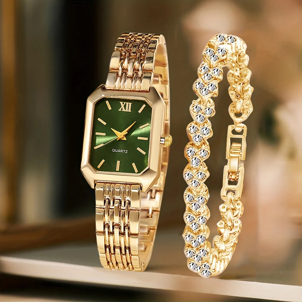 Simple and versatile square quartz watch