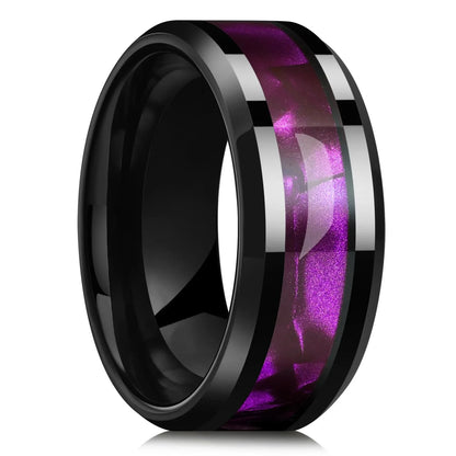 8mm Stainless Steel Galaxy Style Colorful  Rings