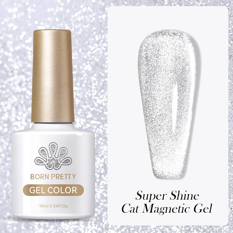 Sparkling Glass Bead Cat Magnetic Gel Nail Polish