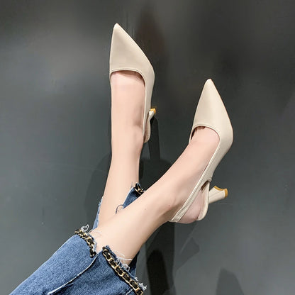 Stiletto Heel Shallow Mouth PU Sexy Sandals