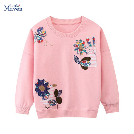 Little maven Sweatshirt Autumn Flowers Casual Hoodies