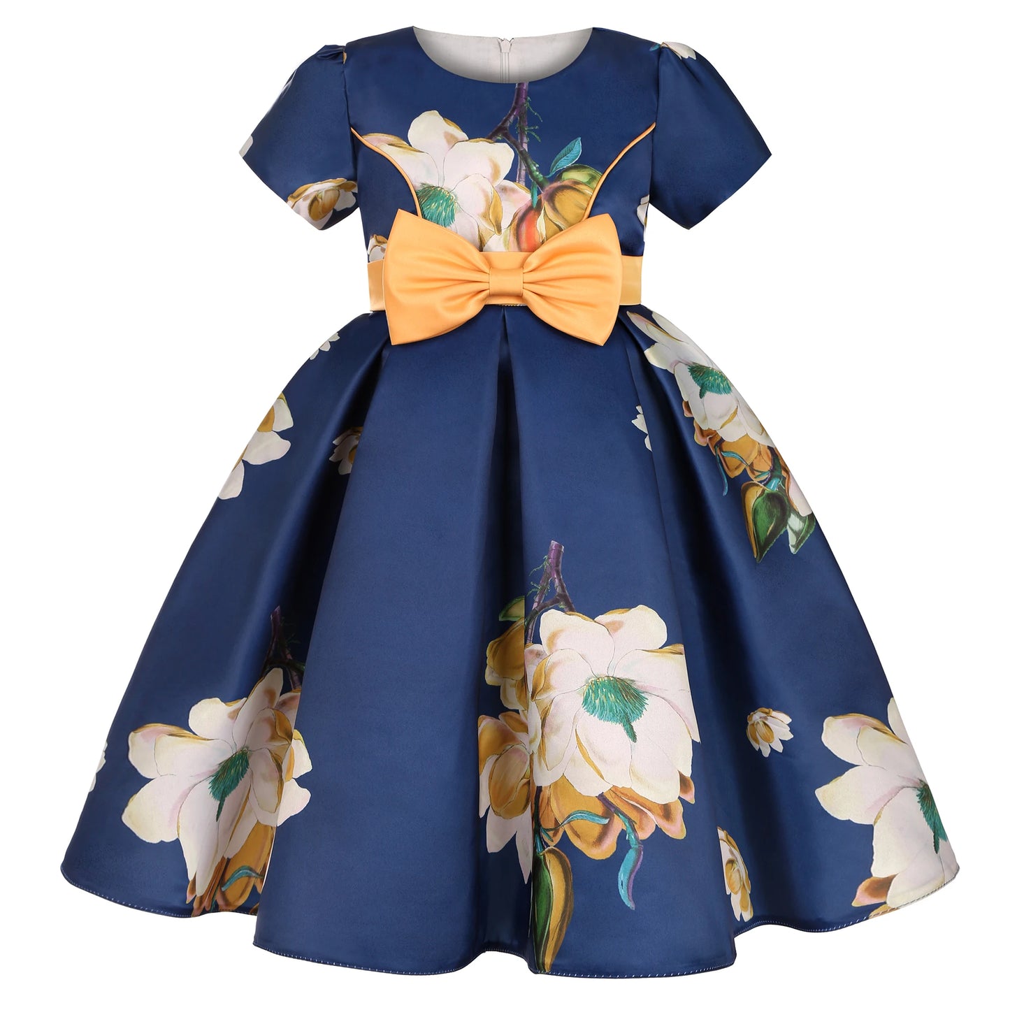 Bow Print Flower Baby Day Pompadour Catwalk Princess Dres