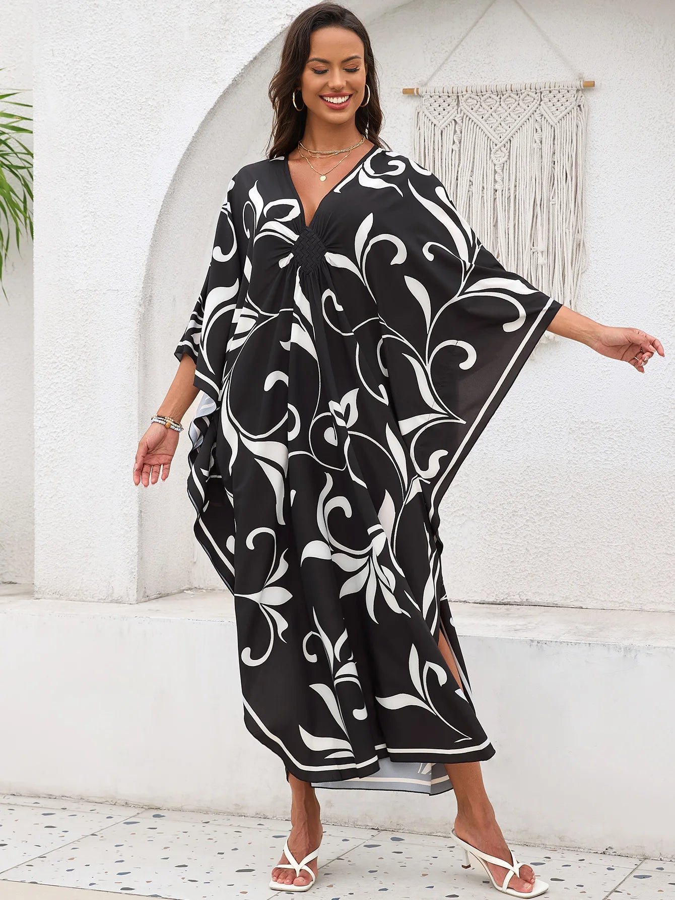 Stylish Caftans Plus Size Beach Cover Up Swimsuit Dresses