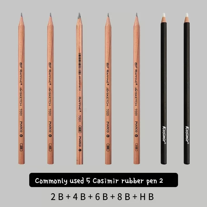 5/6/7/12 PCS Charcoal Graphite Sketch Pencils Set