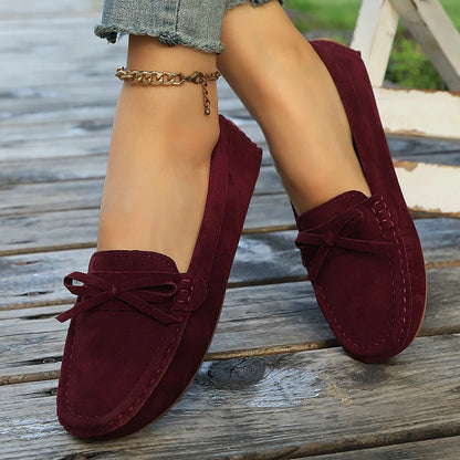 Round Toe Suede Anti Slip Casual Flat Shoes