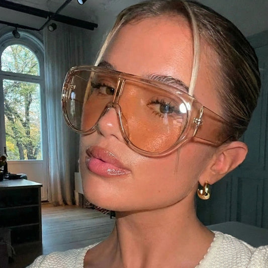 Oversized Shield Mask Steampunk Big Frame Sunglasses