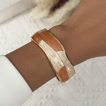 Round Bangles Exaggerated Geometric Wide Cuff Bracelets Hip Hop