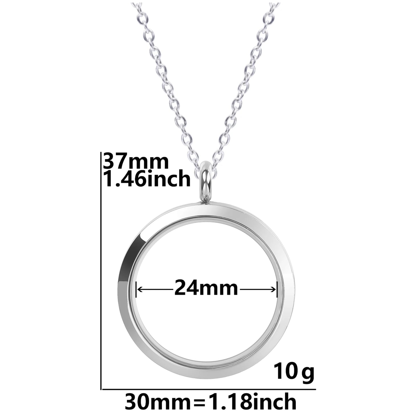 Twist Locket Pendant Photo Floating Charm Necklace