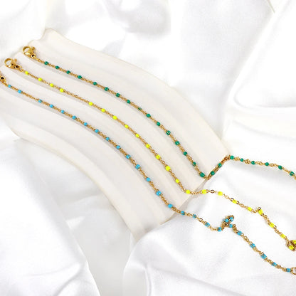 Bohemian Blue Green Yellow Beads Anklet Chains