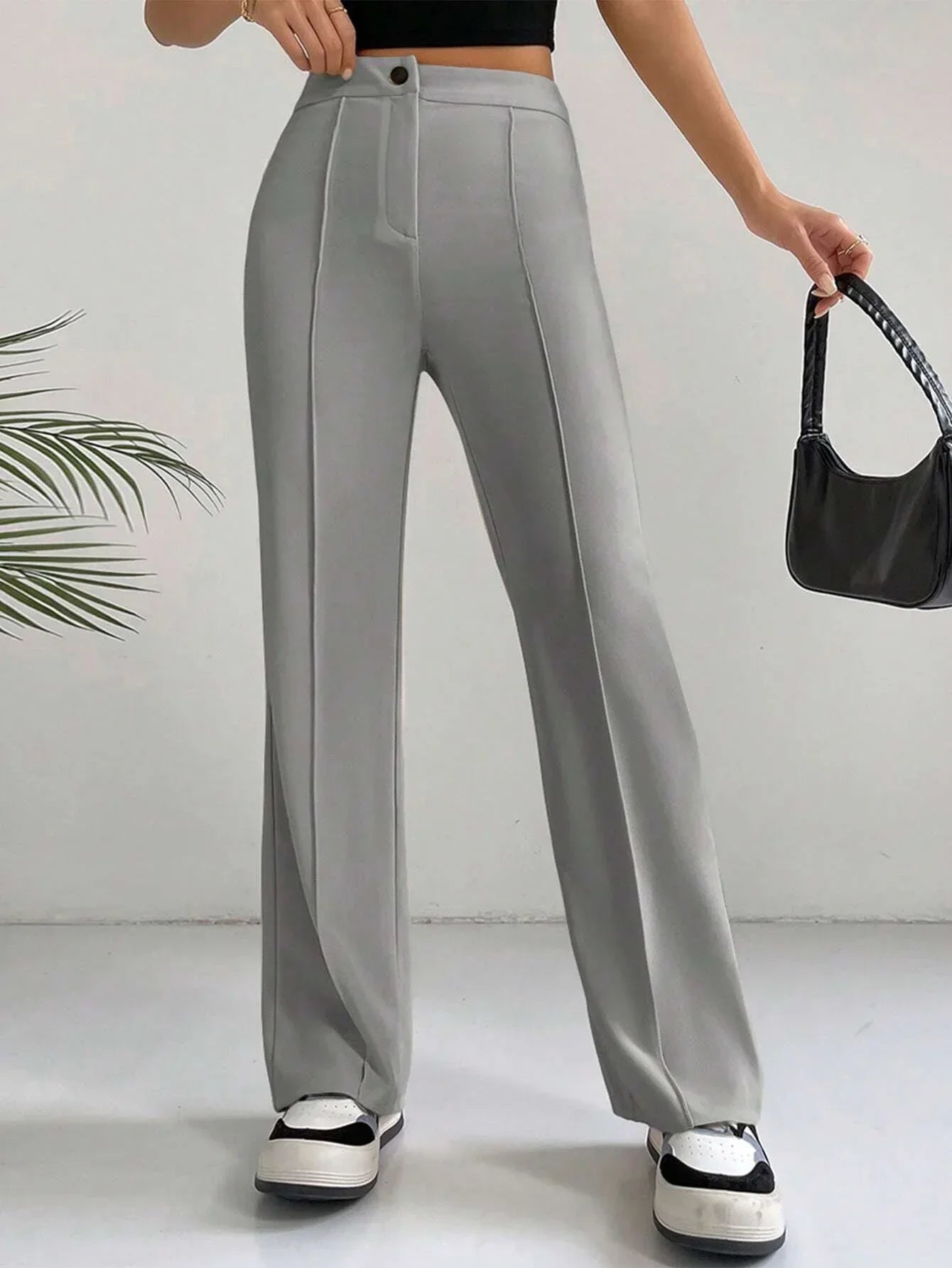 High Waist Straight Leg Pants