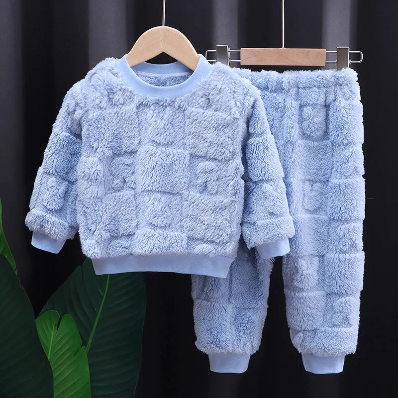 Autumn Winter Flange Long Sleeve Baby Kid Sleepwear
