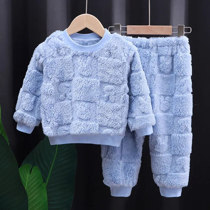 Autumn Winter Flange Long Sleeve Baby Kid Sleepwear