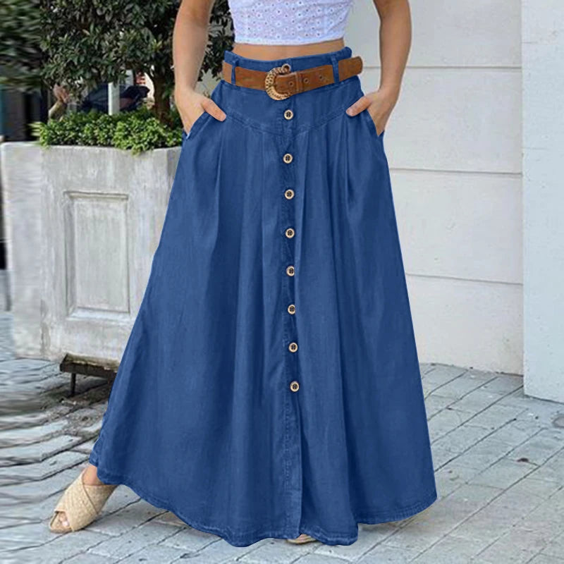 Cargo Elegant High Waist Saias Skirt