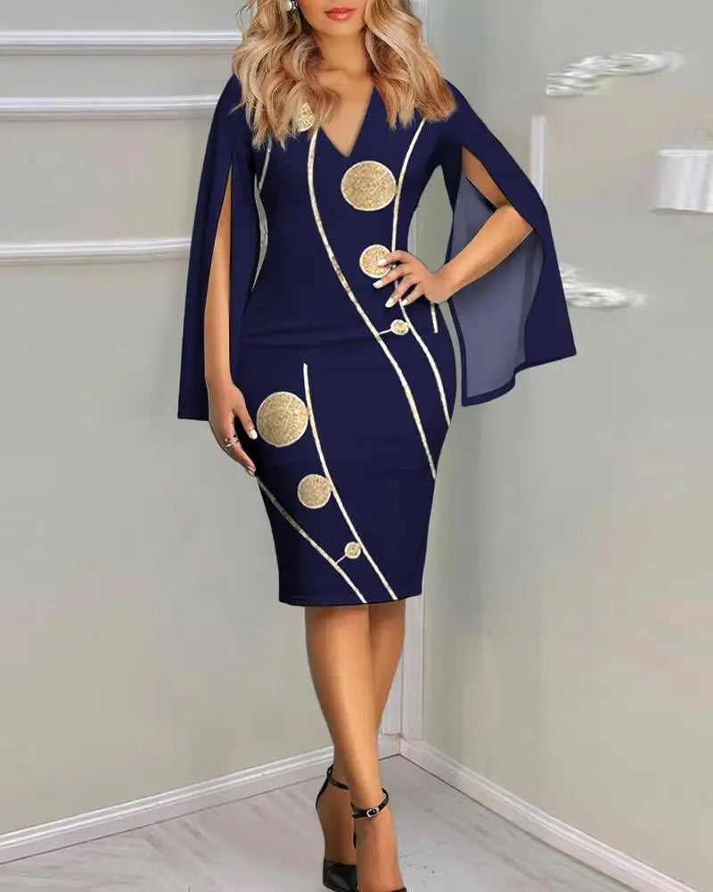 Long Sleeve Slim Work Dresses