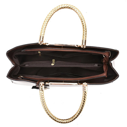 Glossy PU Leather Shoulder Handbag
