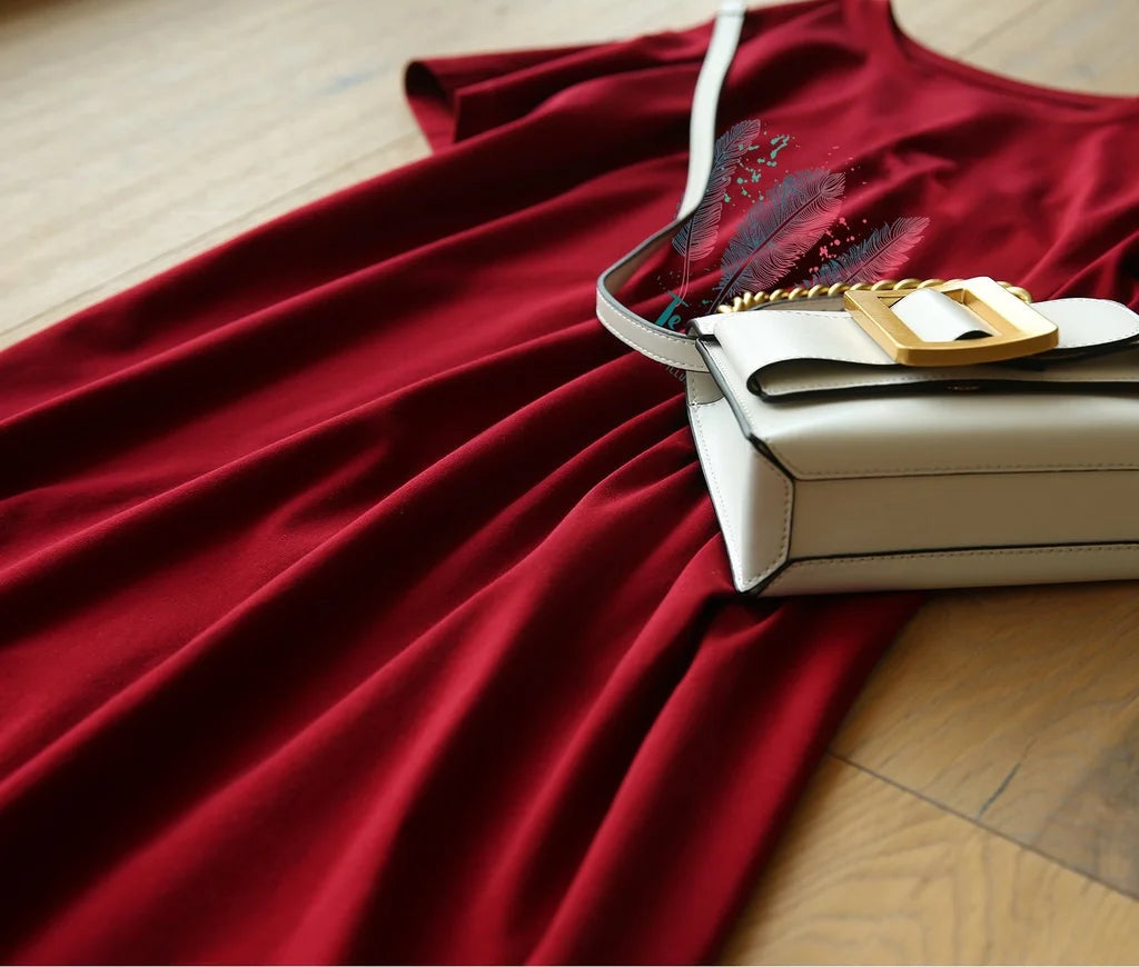 Korean-style Casual Round-neck Dress