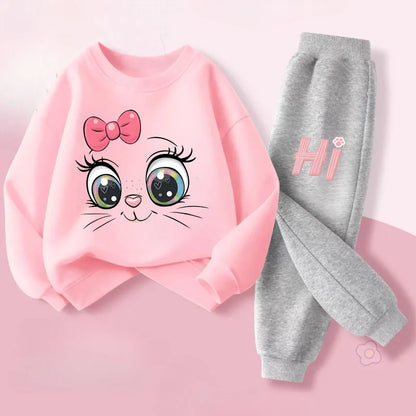 Long Sleeved Hoodies for Girls Spring Pullover Long Pant Sets