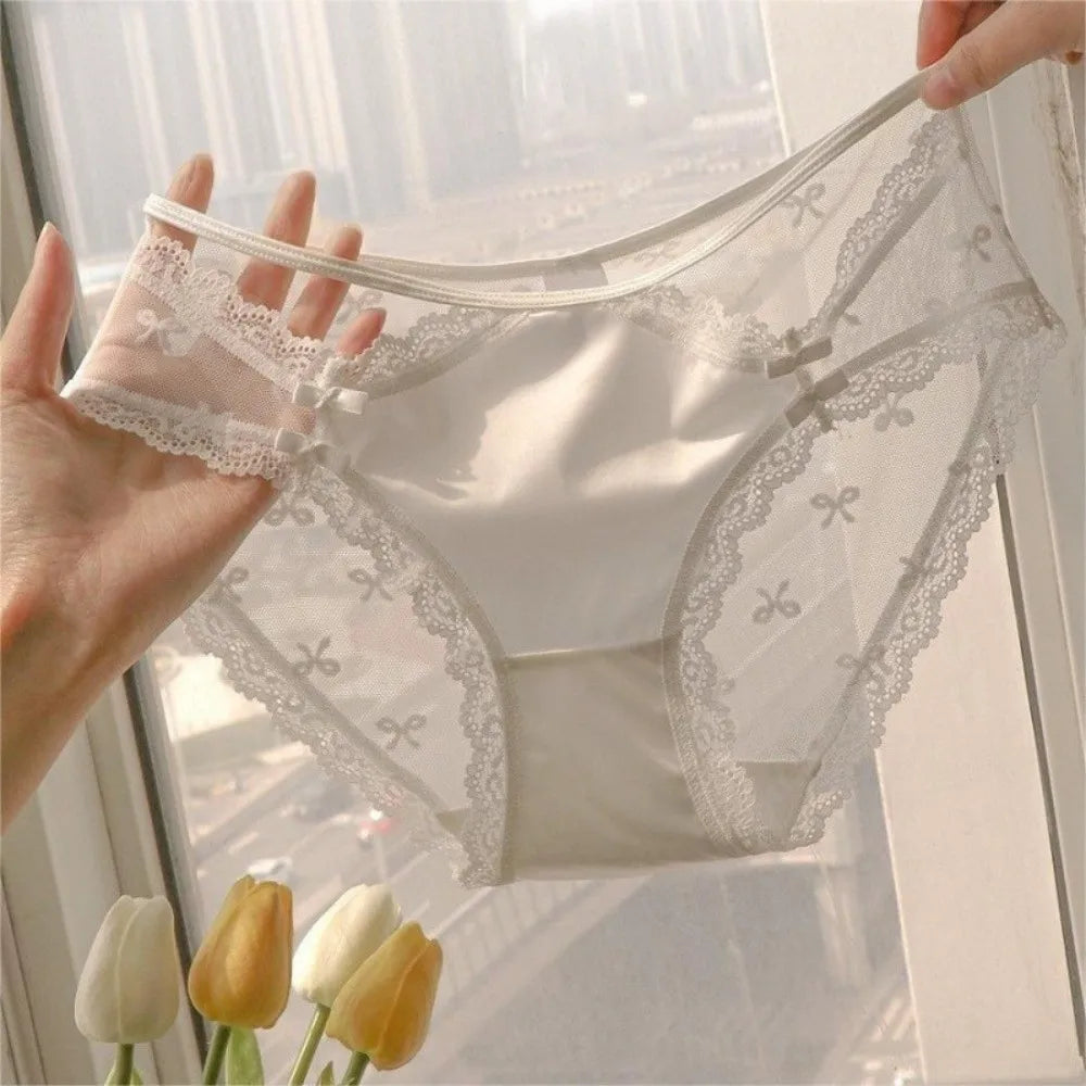 Cotton Crotch Lace Seamless Bow Franch Style Underwear