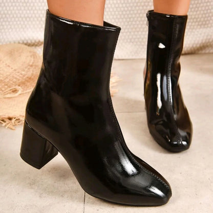 Ankle Side Zipper High Quality Leather Boots