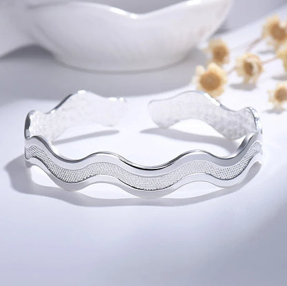 DANA 925 sterling silver Frosted wave Star River bracelets