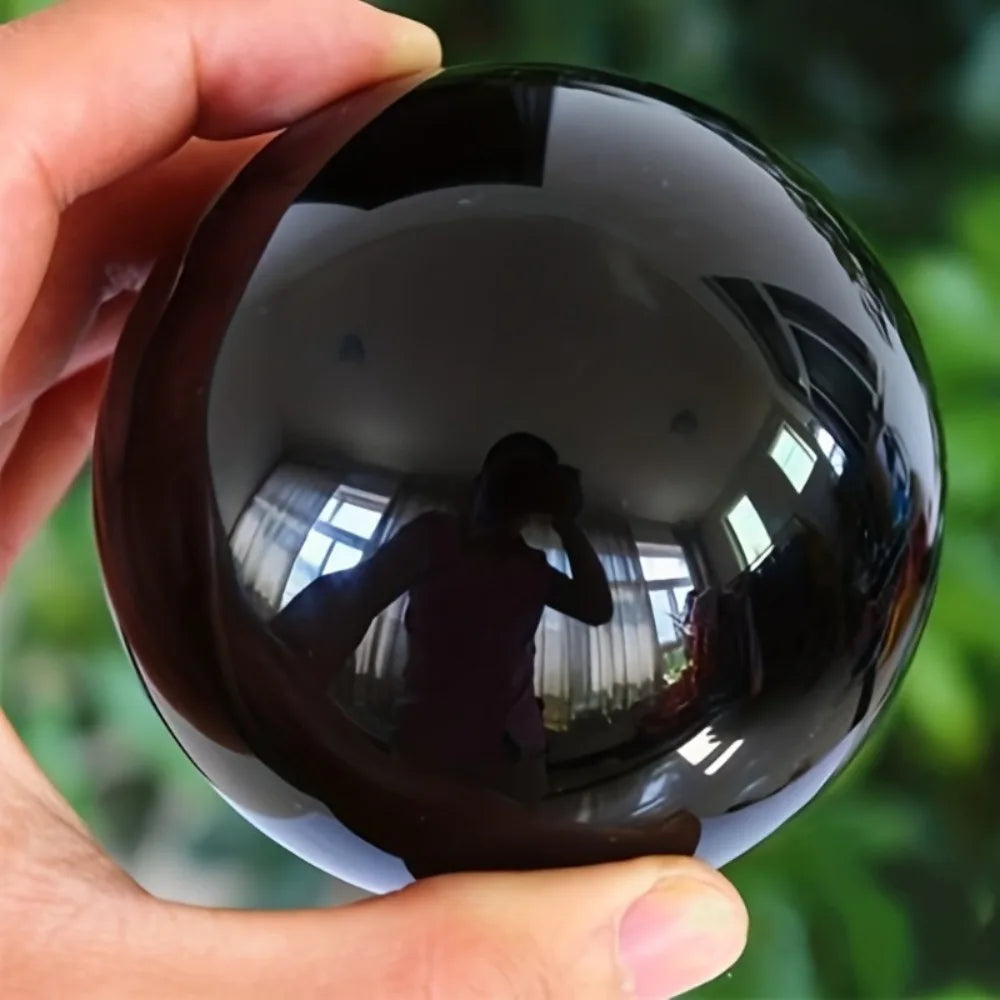 Natural Black Obsidian Sphere Healing Crystal Magic Ball