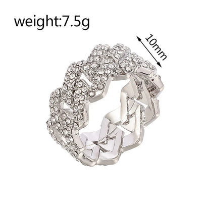 Iced Out Cuban Link Chain Ring