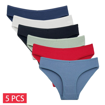 5 PCS/SET Cotton Sexy Underpants Intimates Lingerie Cotton Briefs Panties