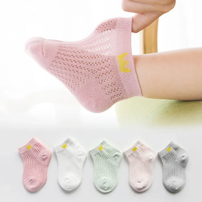 5 Pairs Cotton Cute Cartoon Thin Baby Short Socks