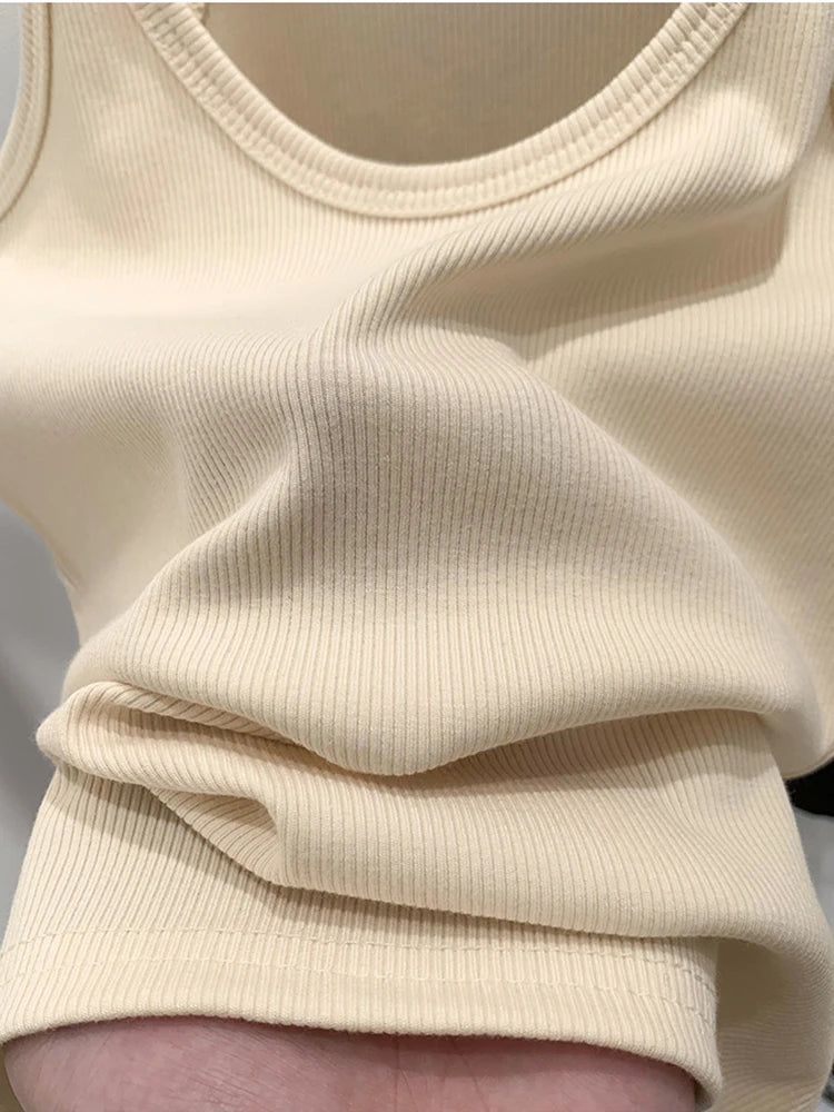 Ribbed Sleeveless Camis  Blouse