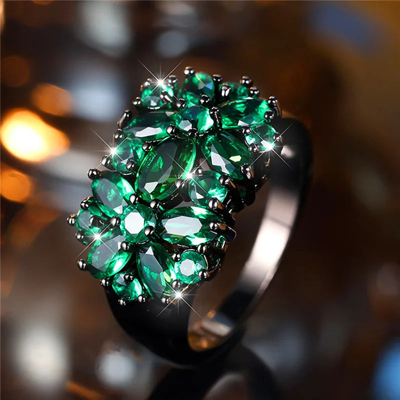 Luxury Green Zircon Stone Engagement Ring