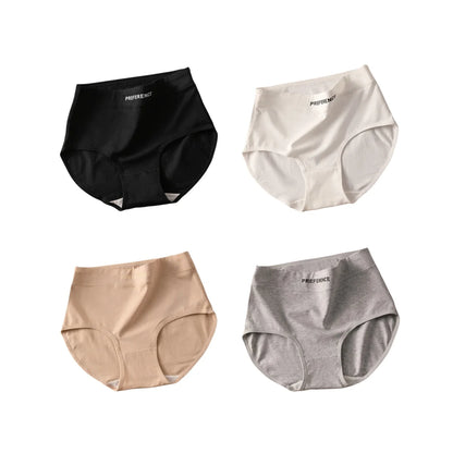 4Pcs/Set High-Waist Cotton Plus Size Lingerie