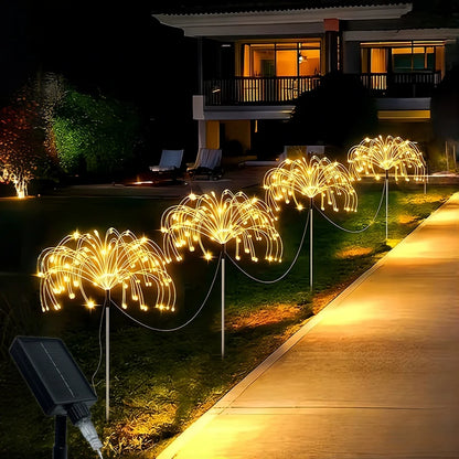4pcs/6pcs Outdoor Solar Garden Lights Outdoor Solar Smart Firework Lights