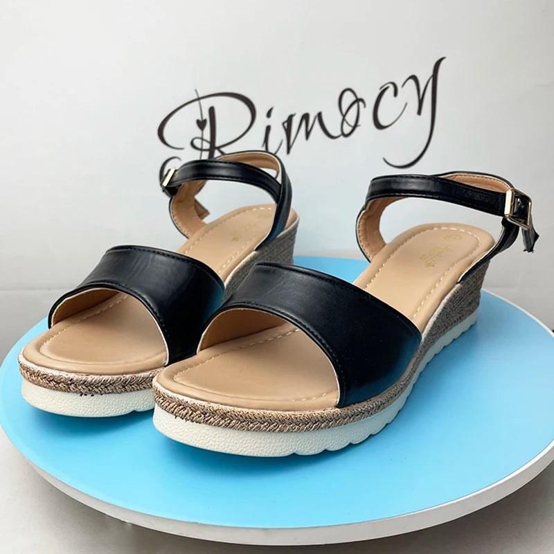 Lightweidght Wedge Ankle Strap Platform Thick Sole Non Slip Sandals