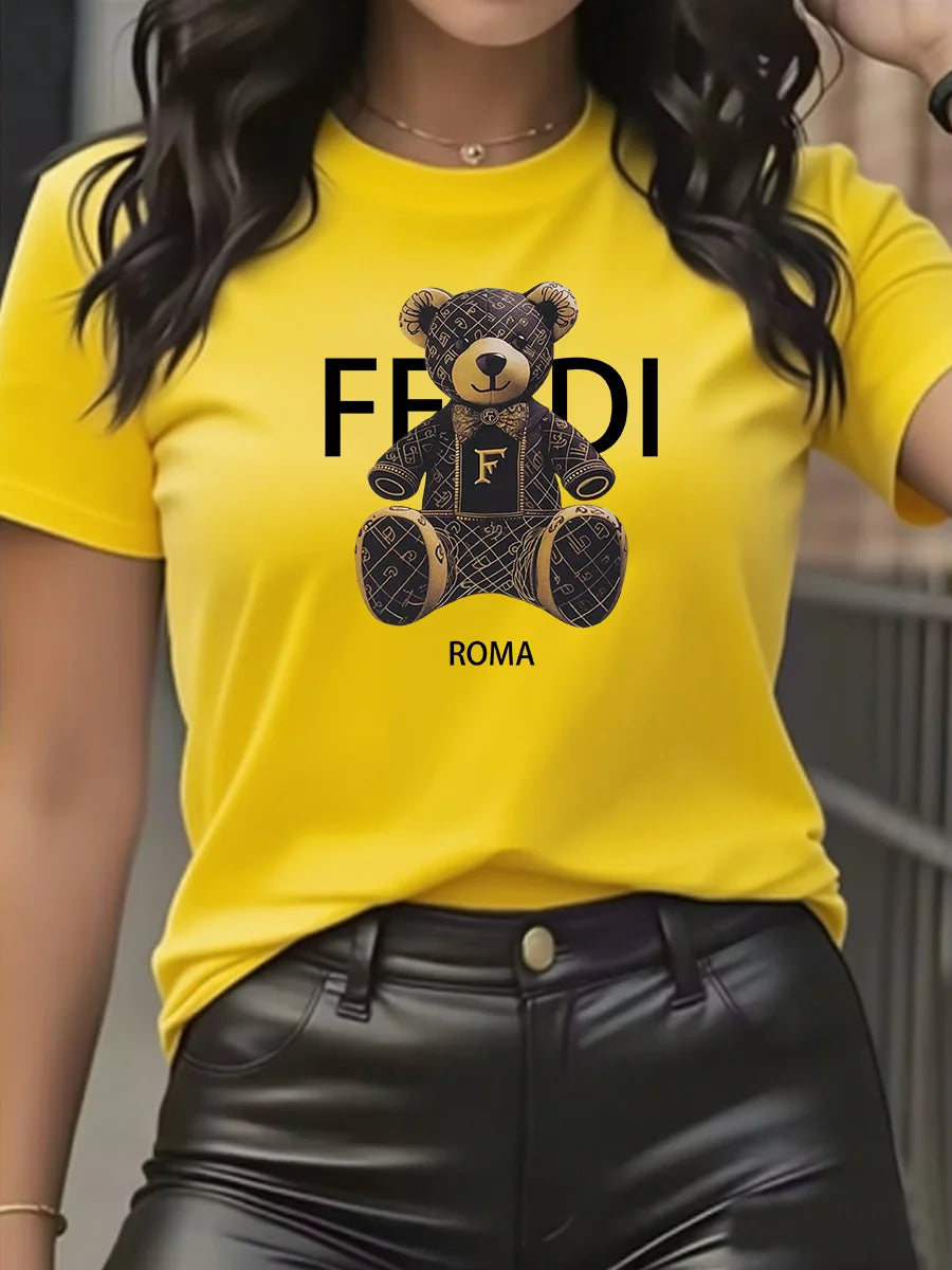 Graphic Short Sleeve  Teddy Bear Shirt