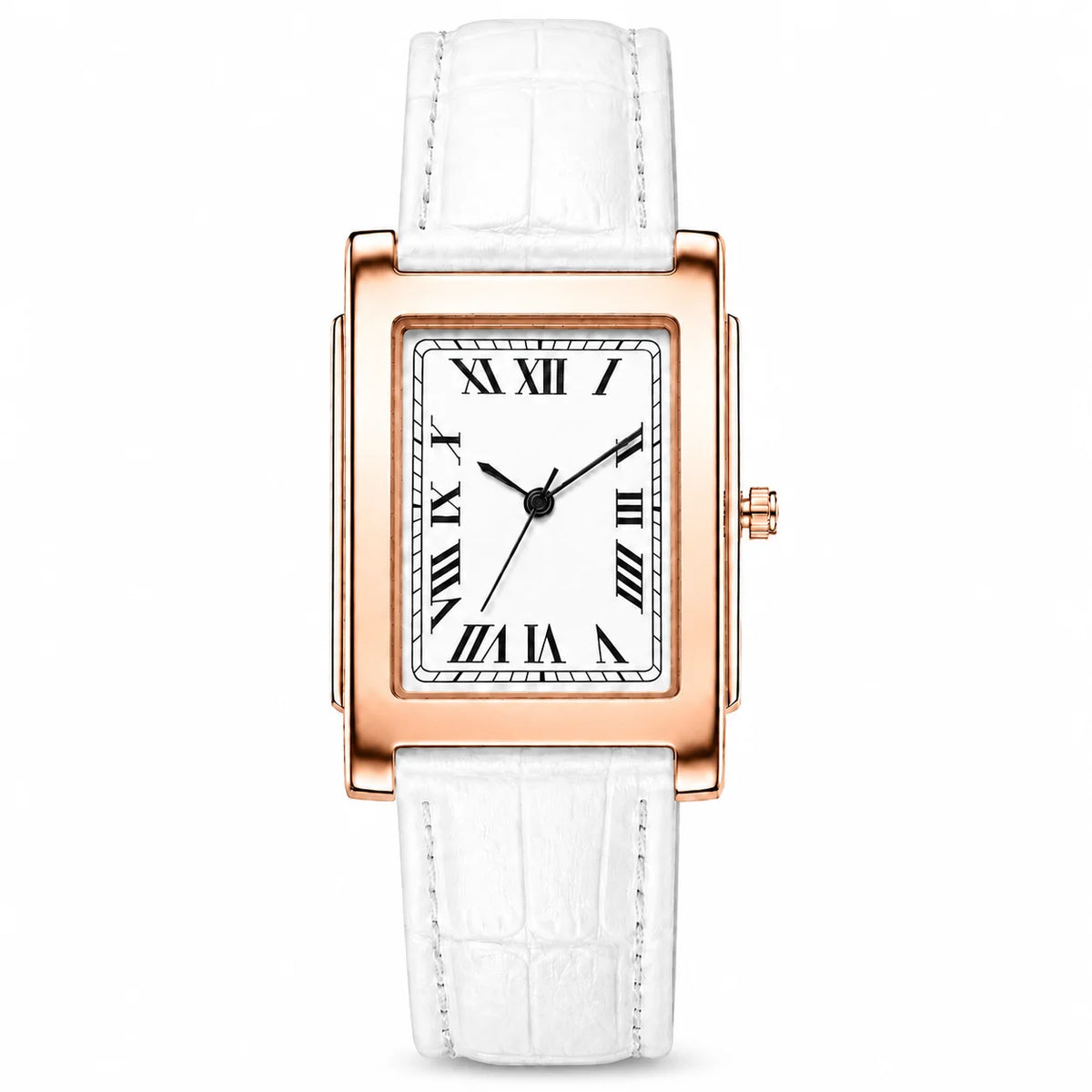Retro Square Classic Roman Dial Leather Strap Watches