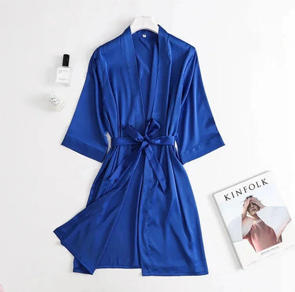 White Bride Silk Satin Robe Lingerie