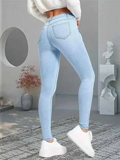 Stretch Skinny Slim Fit Straight Leg Jeans