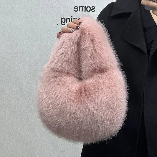 Casual Furry Shoulder Bags